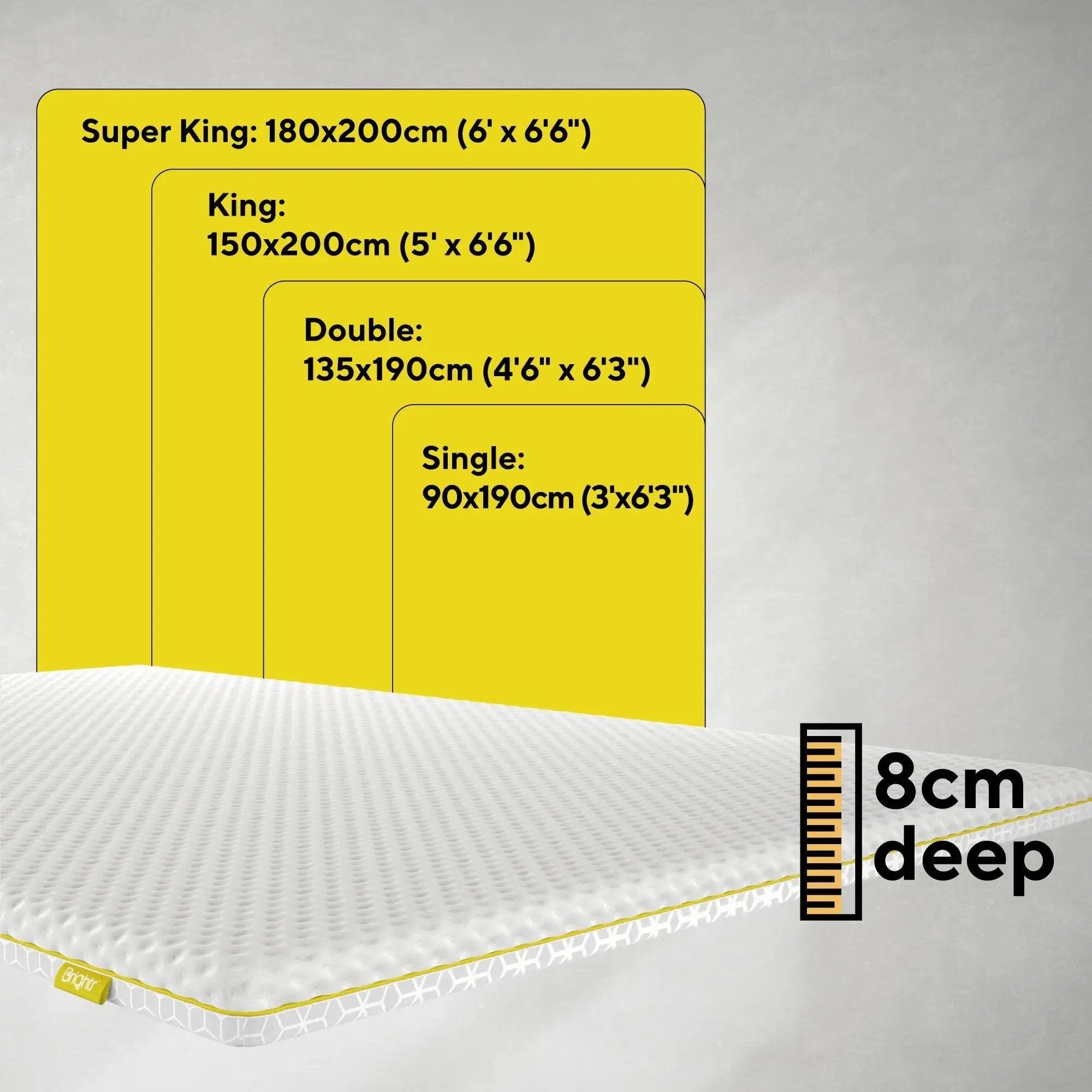 Brightr Aurora Deluxe Memory Foam Mattress Topper for hip and shoulder pains