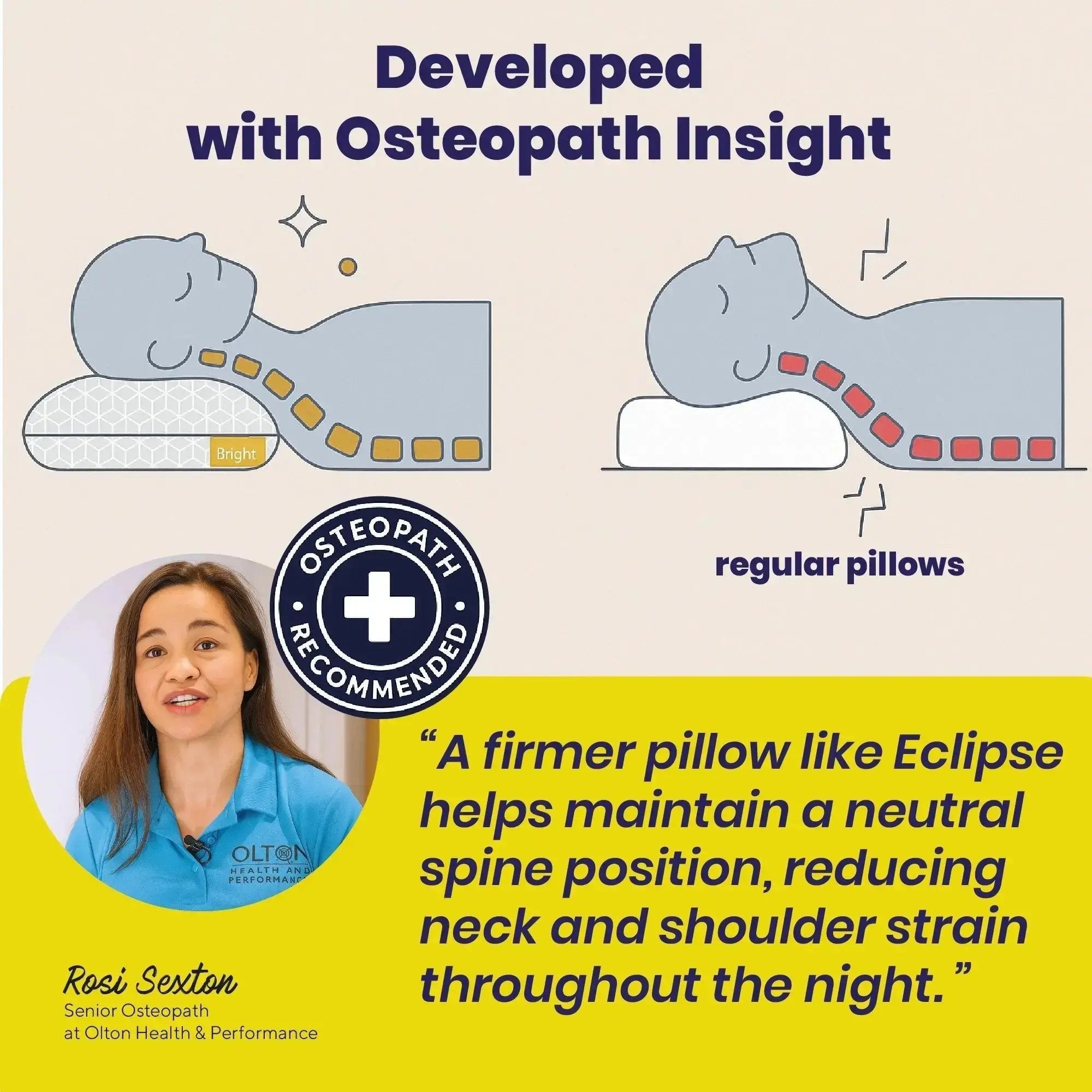 Brightr Eclipse Firm Hard Memory foam pillow for neck pains