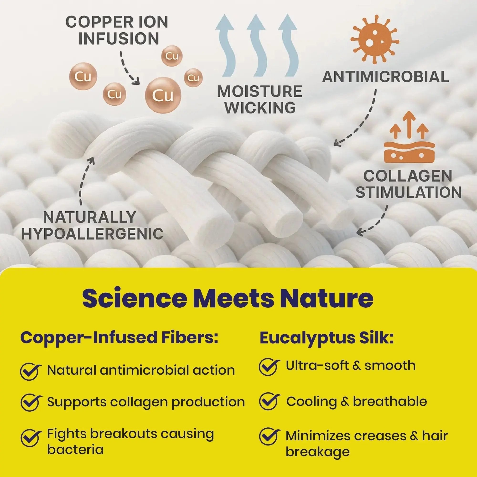 Brightr Eucalyptus Silk pillowcases with Copper Ions