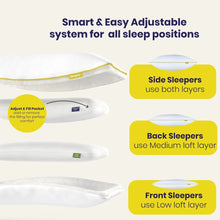 Load image into Gallery viewer, Brightr Nox Adjustable Down Alternative Pillow - Customizable Comfort