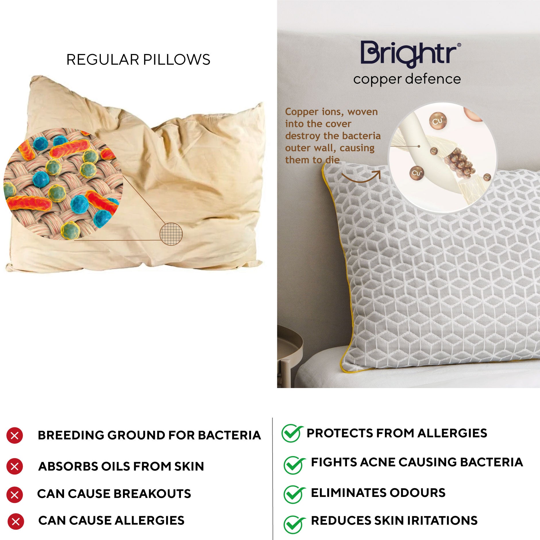 Brightr® Luna adjustable memory foam pillow bundle
