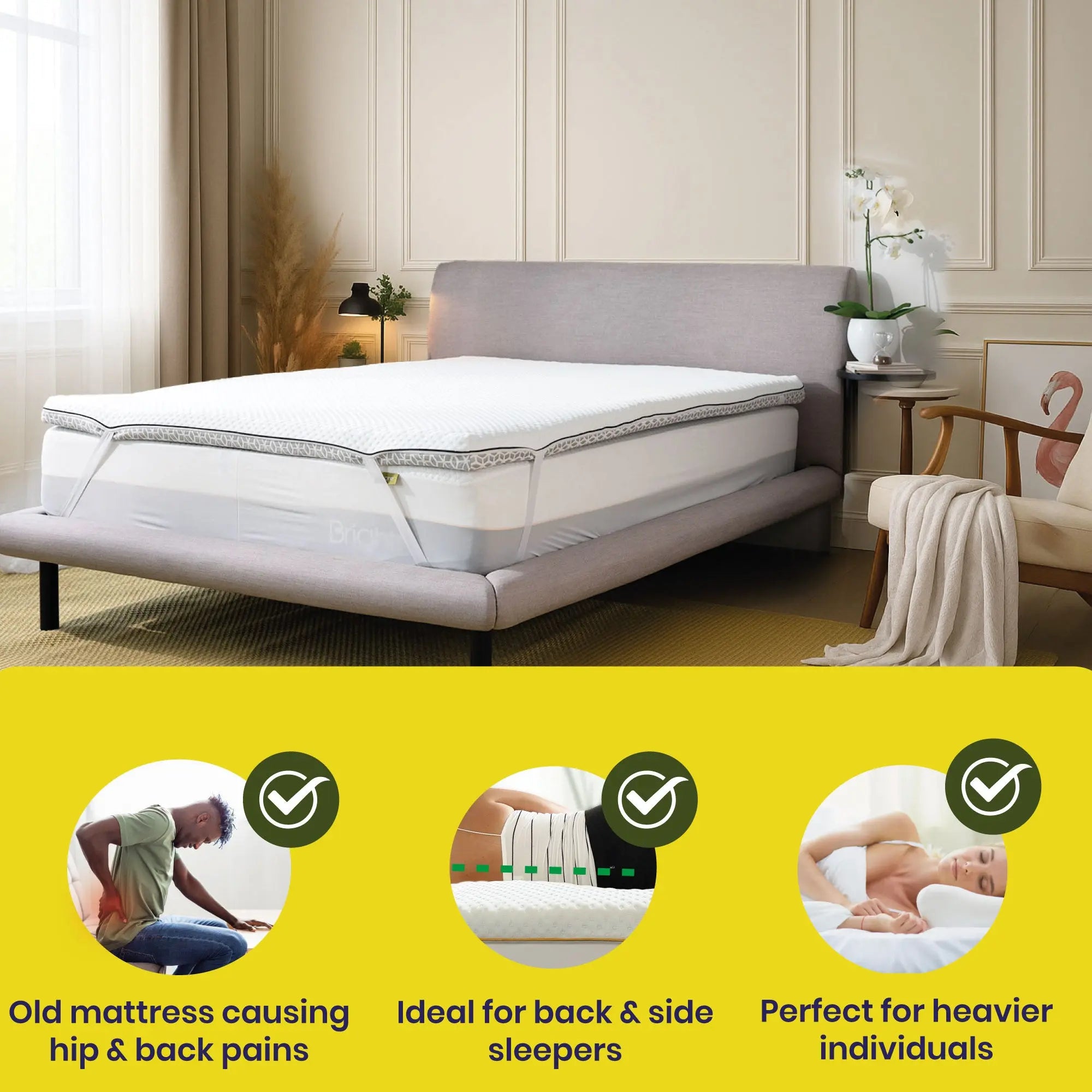 Brightr® Titan 2 in 1 Mattress Firm Mattress Topper - Medium/Firm Brightr® Sleep