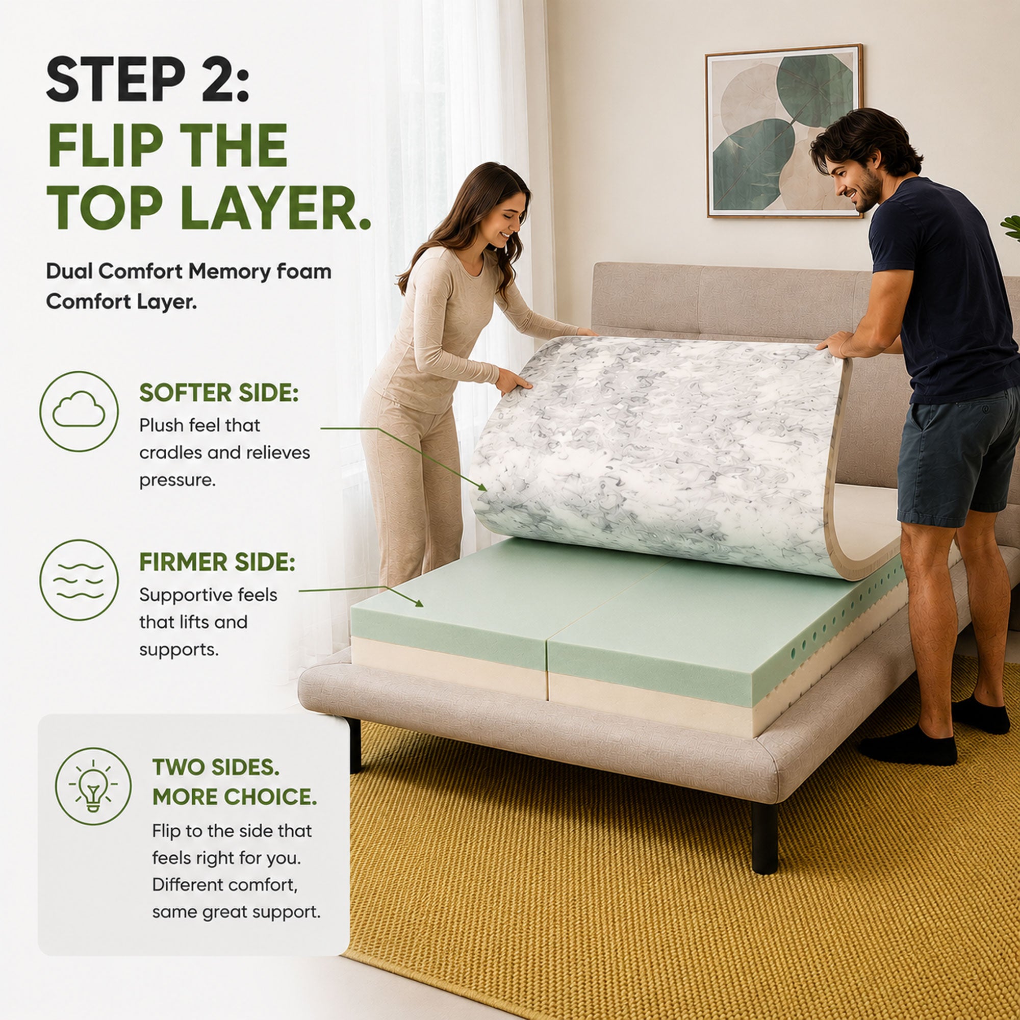Best Memory Foam Mattress - Brightr® SixSense 6 in 1 mattress