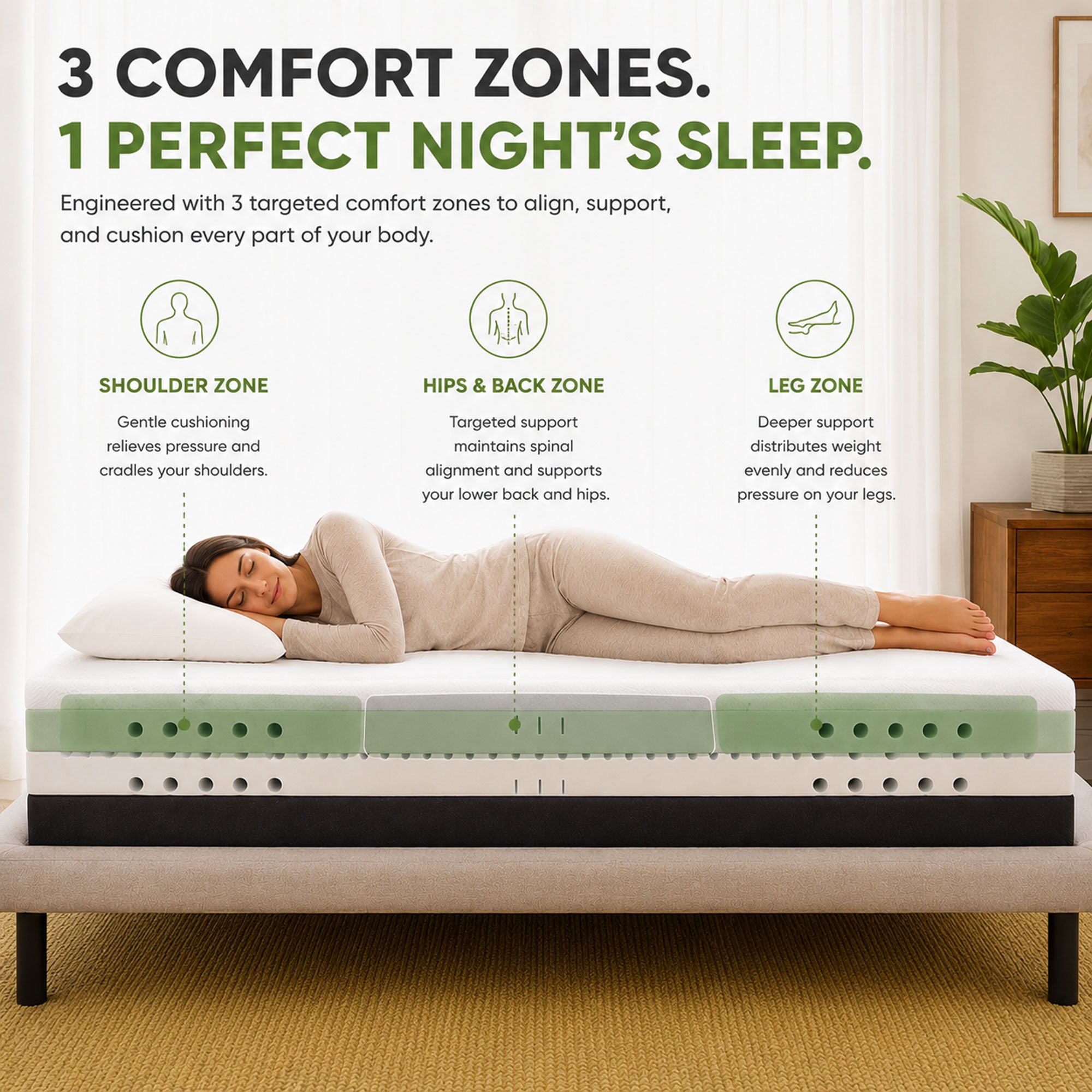 Best Memory Foam Mattress - Brightr® SixSense 6 in 1 mattress