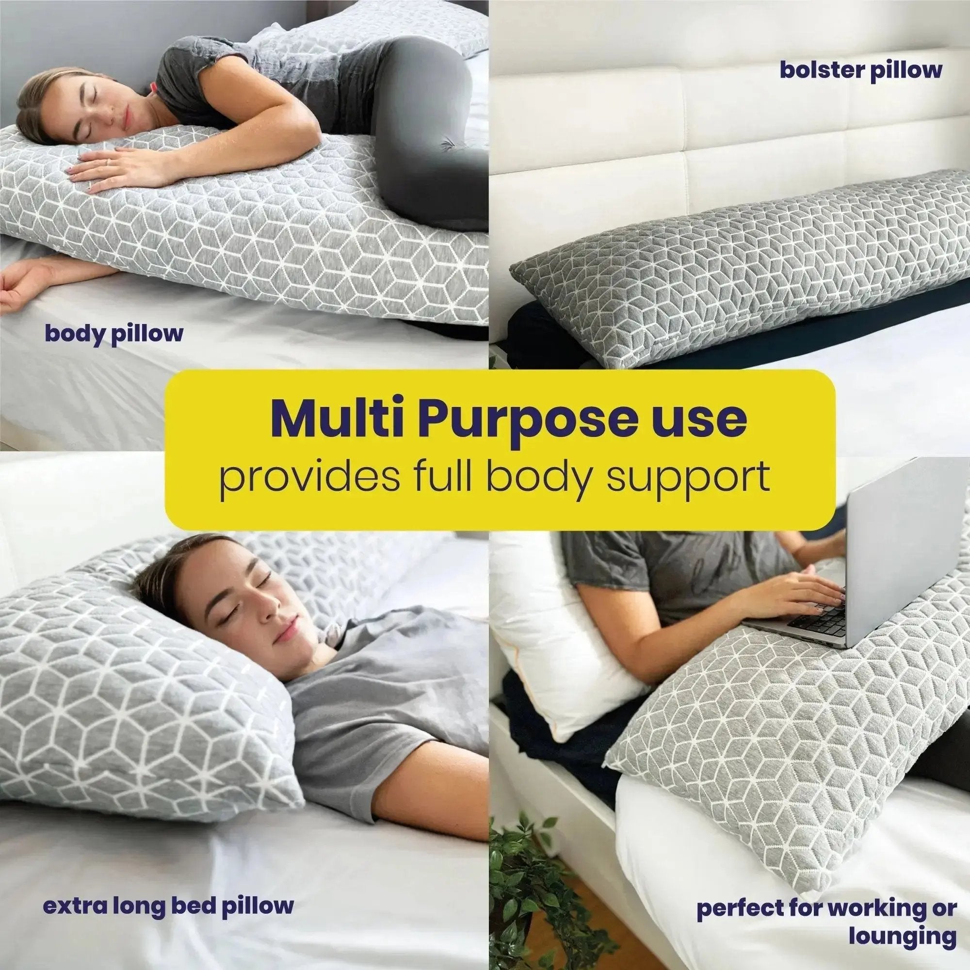 Brightr Hug Best Body Pillow - Full-Length Comfort for Sleep, Pregnancy, and Support