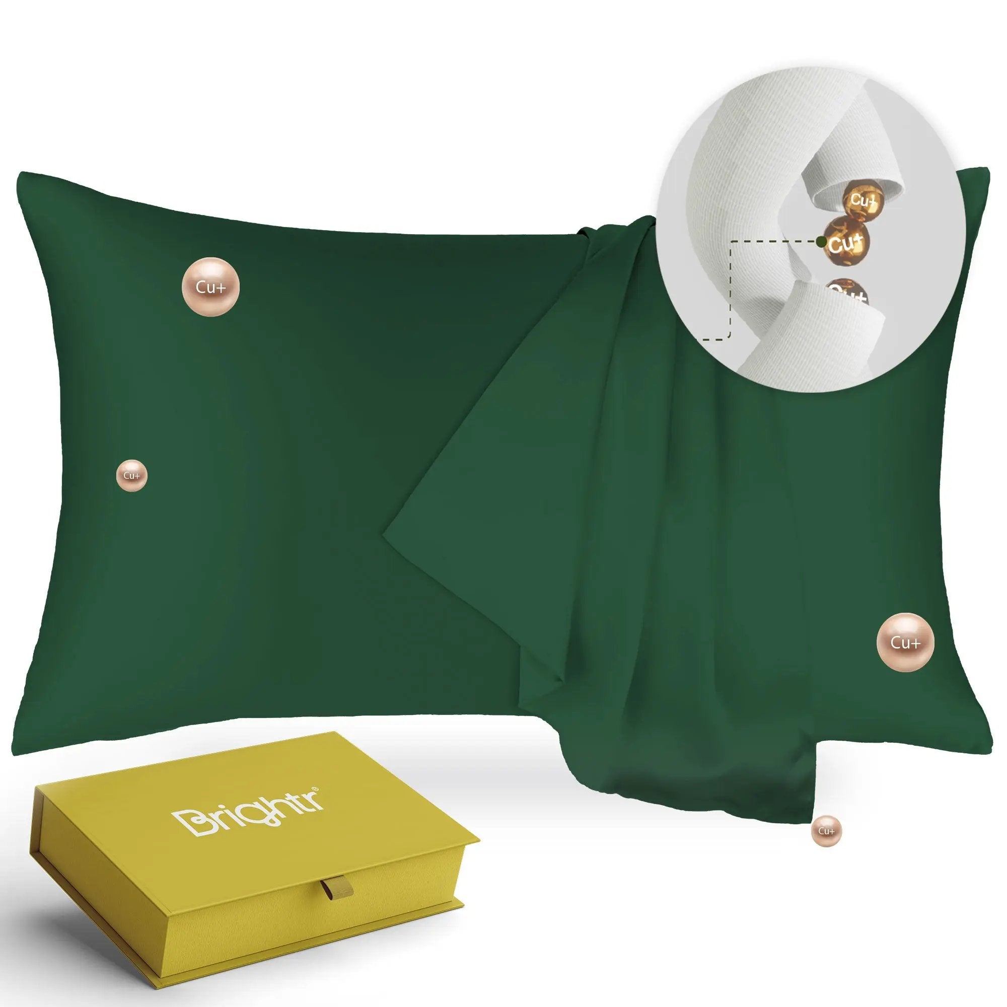 Brightr® Copperdefense Eucalyptus Silk Pillowcase | Anti-Aging, Anti-Acne, Cooling Brightr®