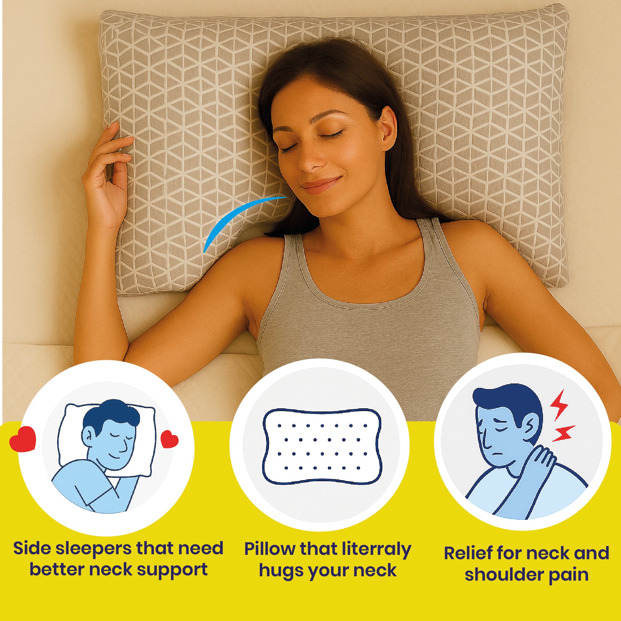 Brightr® MoonHug Adjustable Memory Foam pillow - Main Image