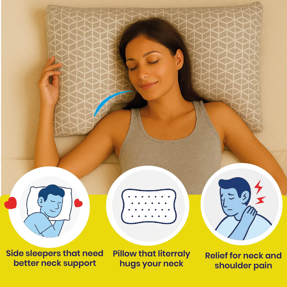Brightr® MoonHug Adjustable Memory Foam pillow Brightr®