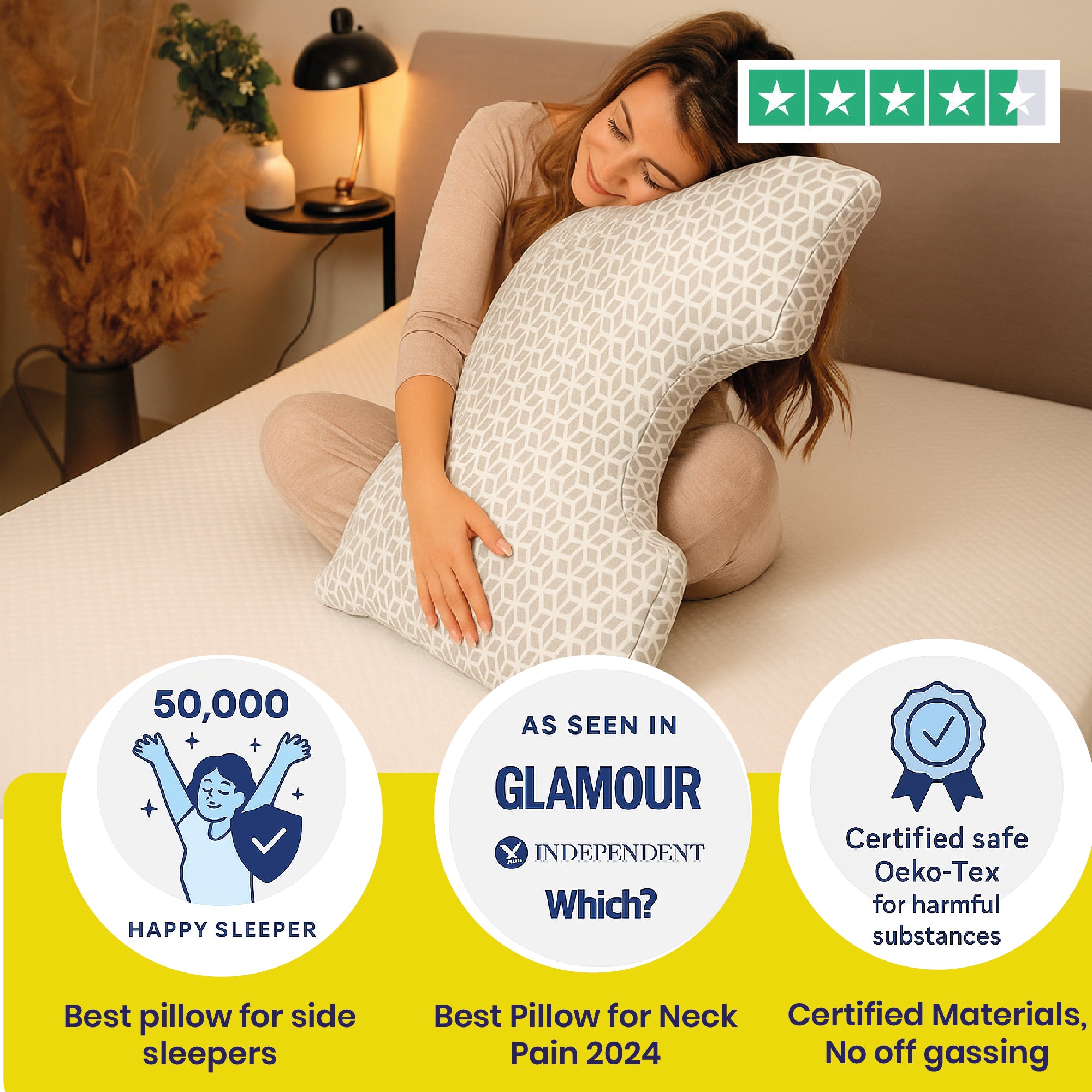 Brightr® MoonHug Adjustable Memory Foam pillow Brightr®