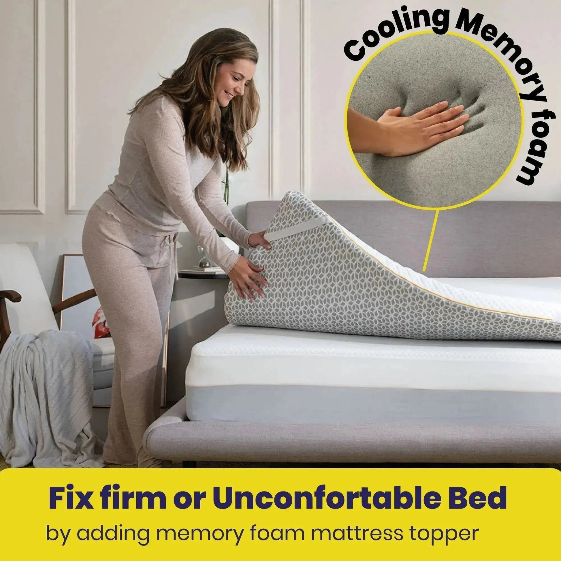 Brightr Aurora Memory Foam Mattress topper