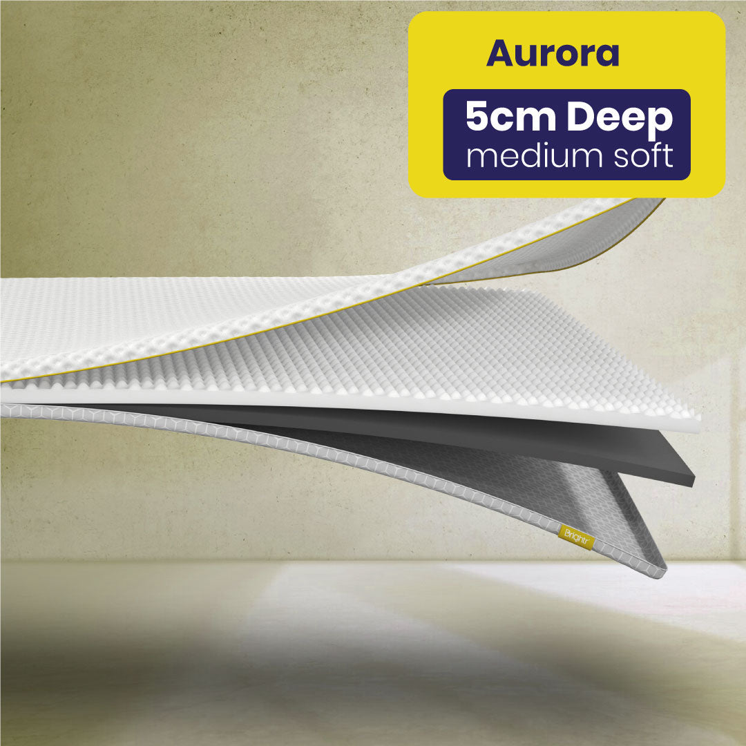 Brightr® Aurora  2 in 1 Memory Foam mattress topper Soft/Medium Firm