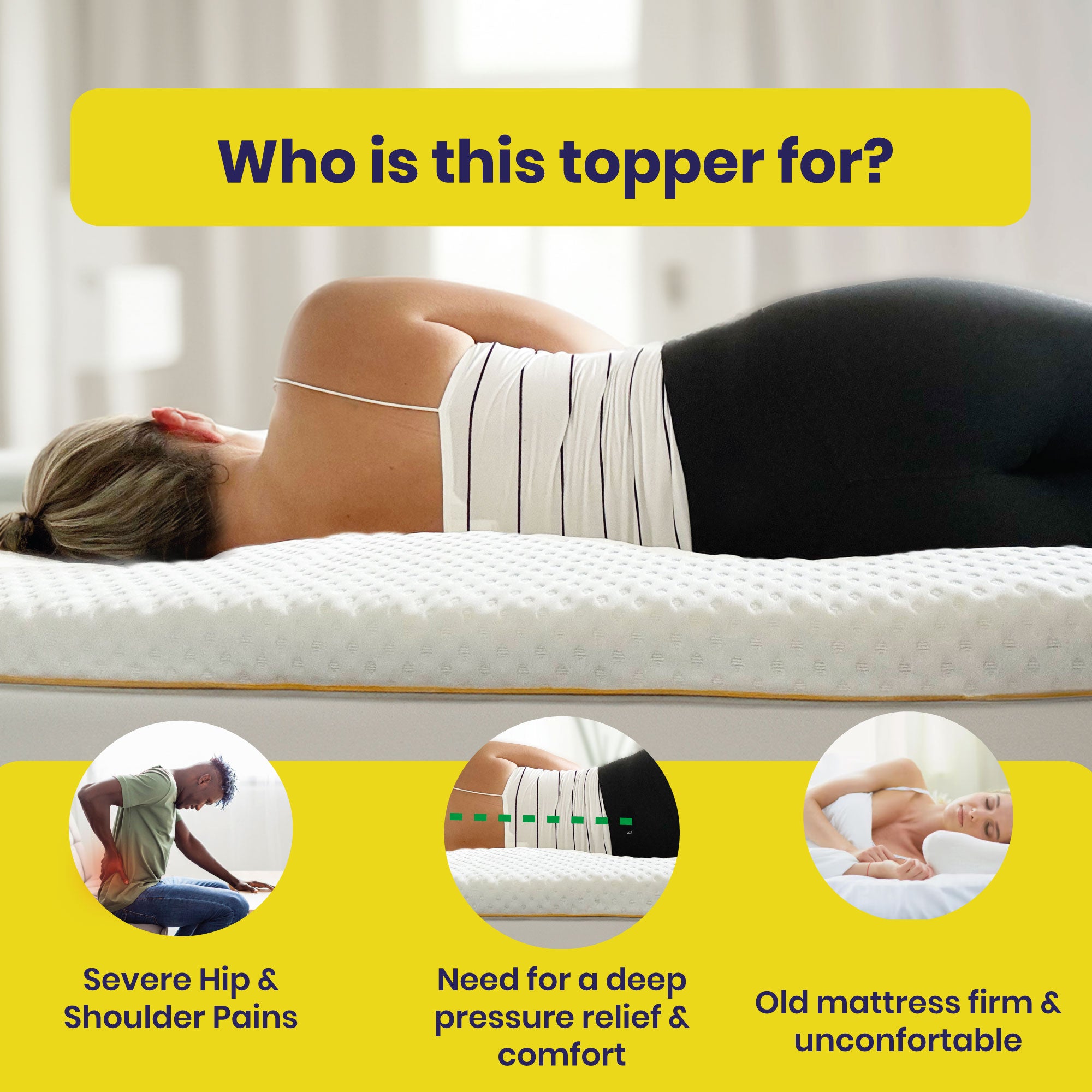 Brightr Aurora Deluxe  Mmeory foam Mattress Topper Thick Mattress Topper