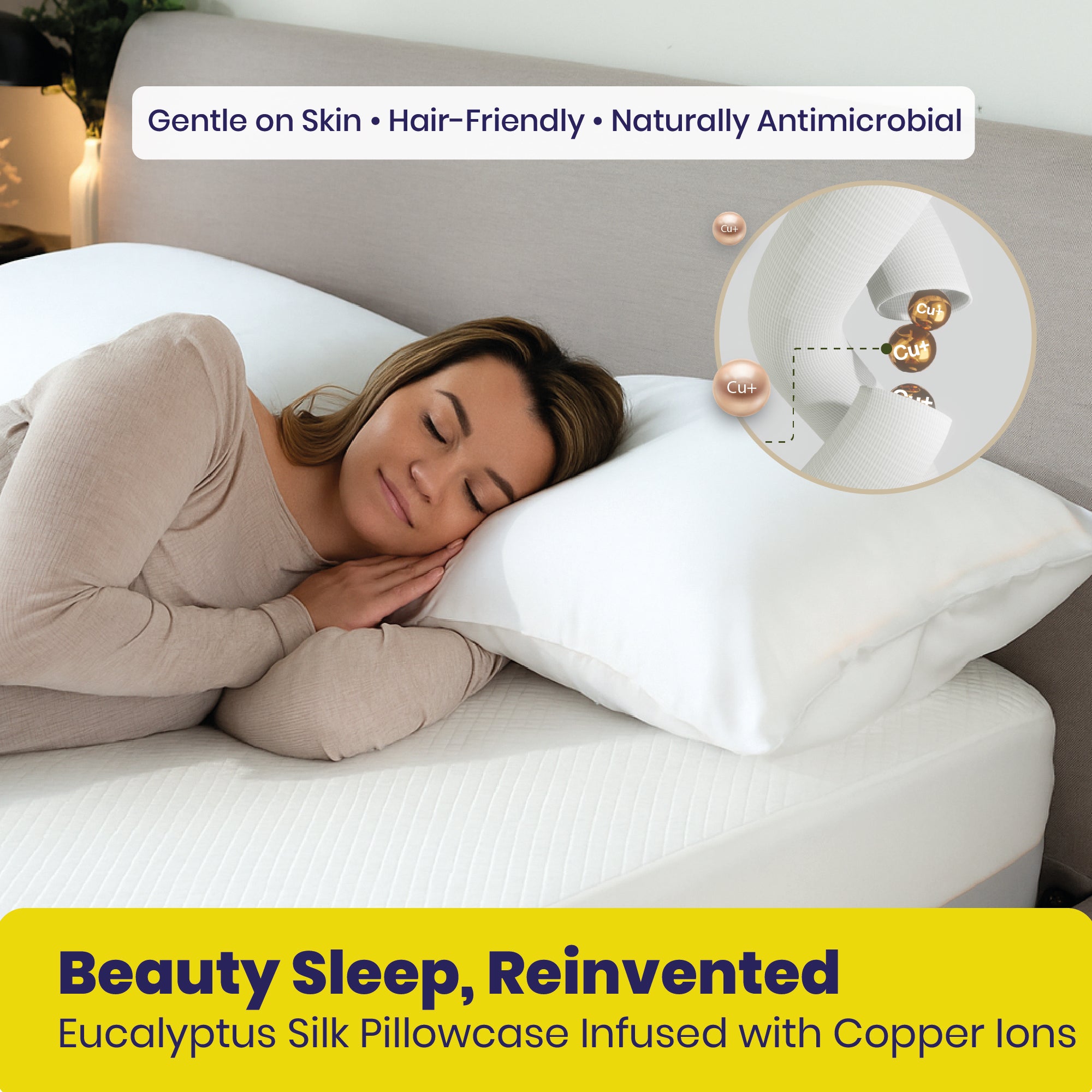 Brightr Eucalyptus Silk pillowcases with Copper Ions