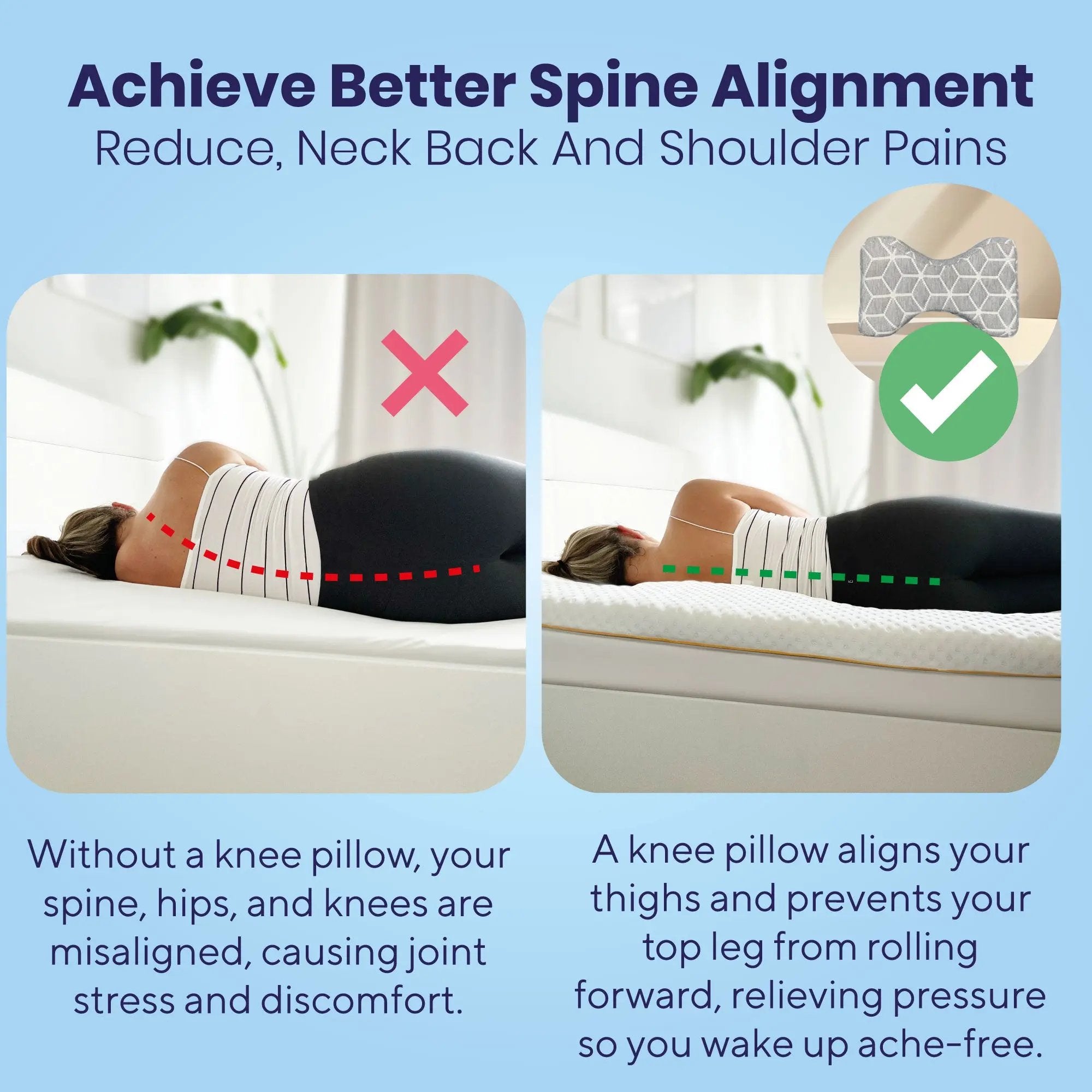 Brightr Knee Pillow for Hip & Back Pains