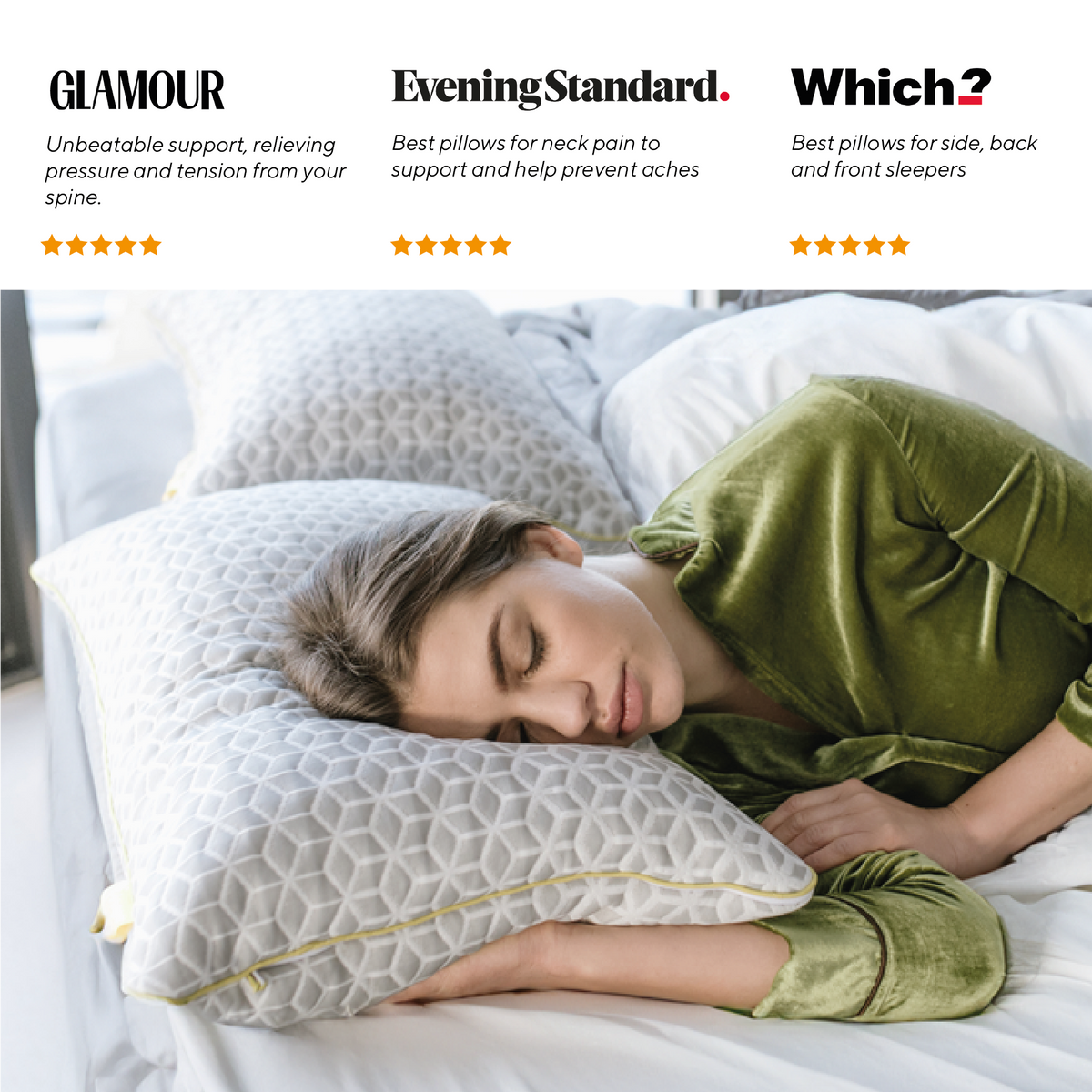 Brightr® Luna Adjustable Memory Foam Pillow - Customizable Support