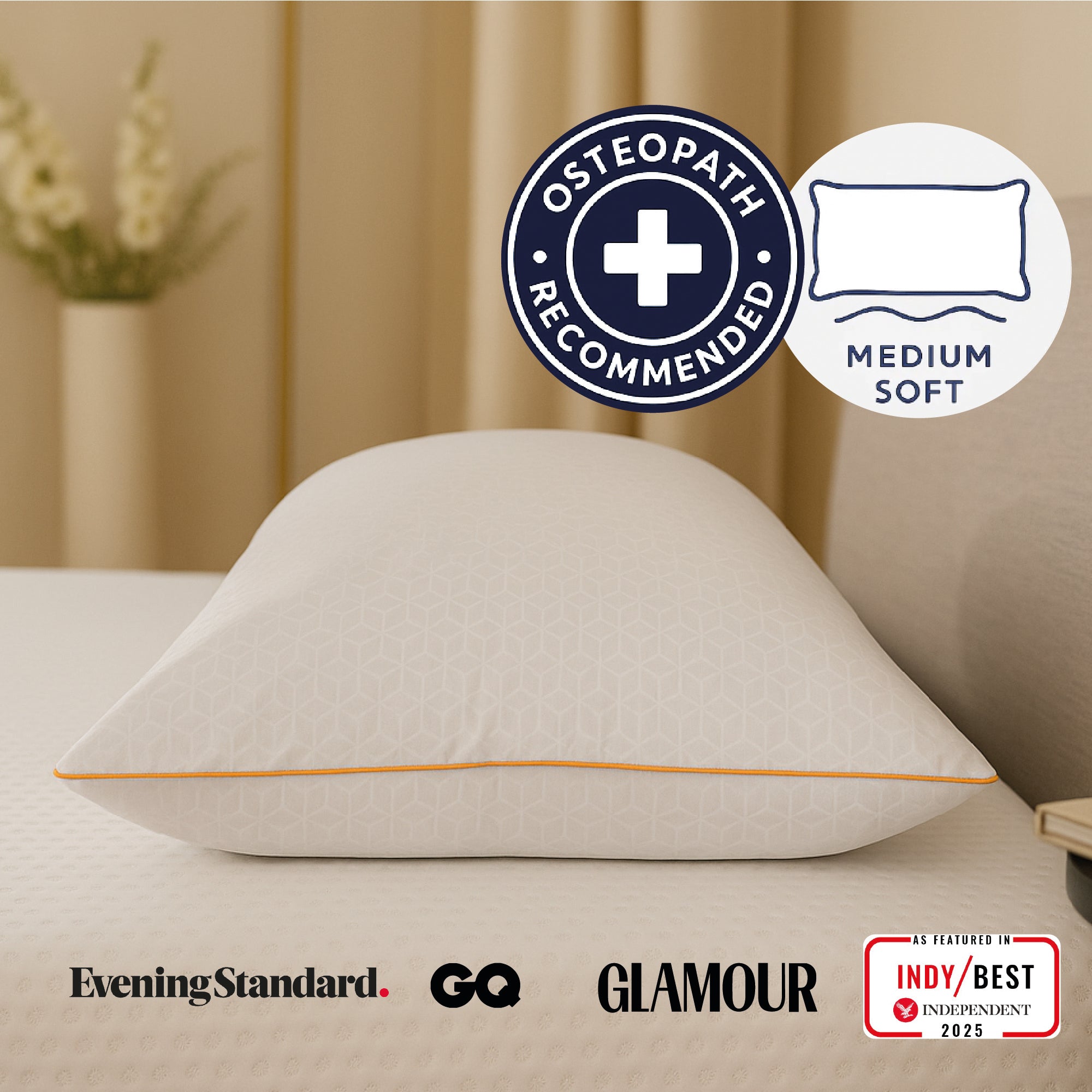 Brightr Stella Best Hybrid Memory Foam Pillow for Neck pains