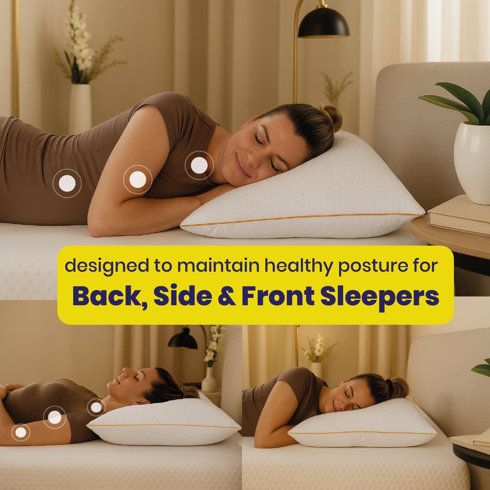 Brightr Stella Best Hybrid Memory Foam Pillow for Neck pains