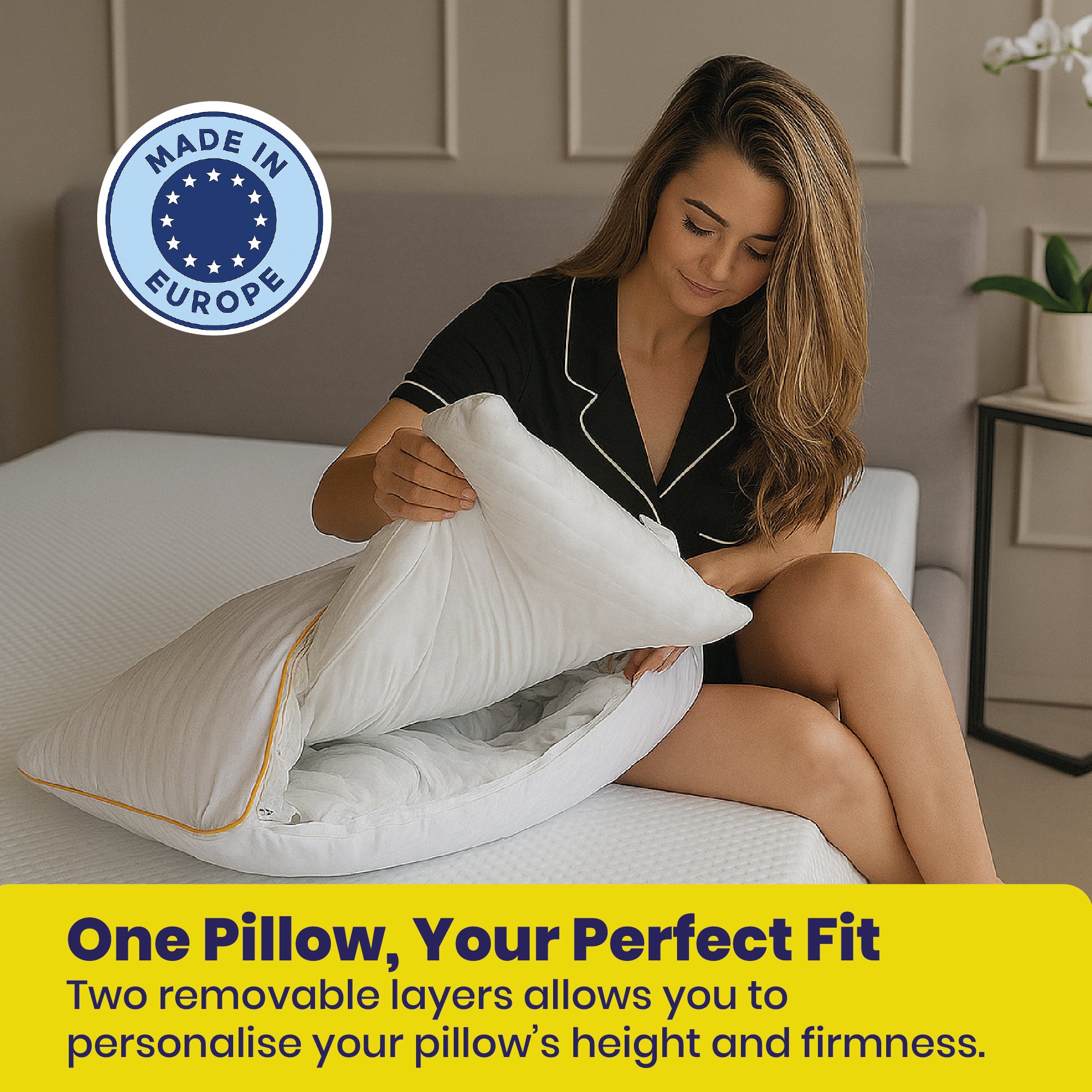 Brightr Stella Best Hybrid Memory Foam Pillow for Neck pains