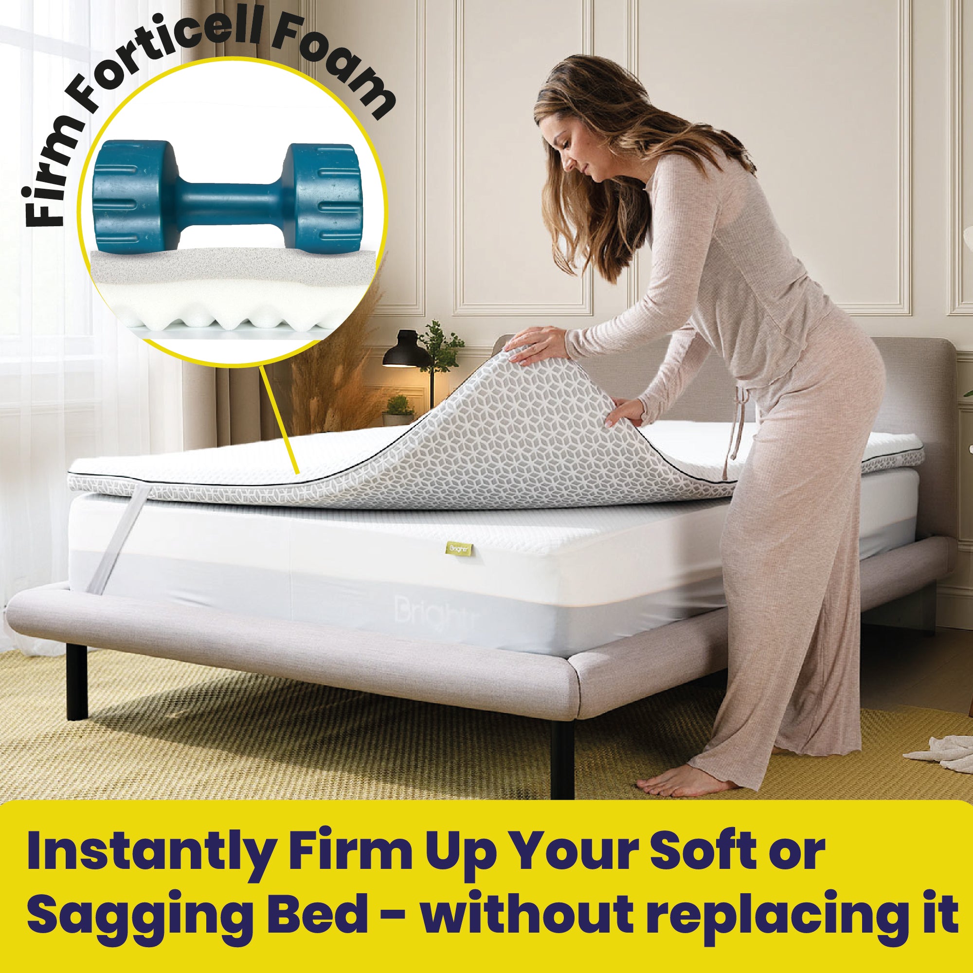 Brightr Titan Firm Extra Firm Mattress Topper 8cm