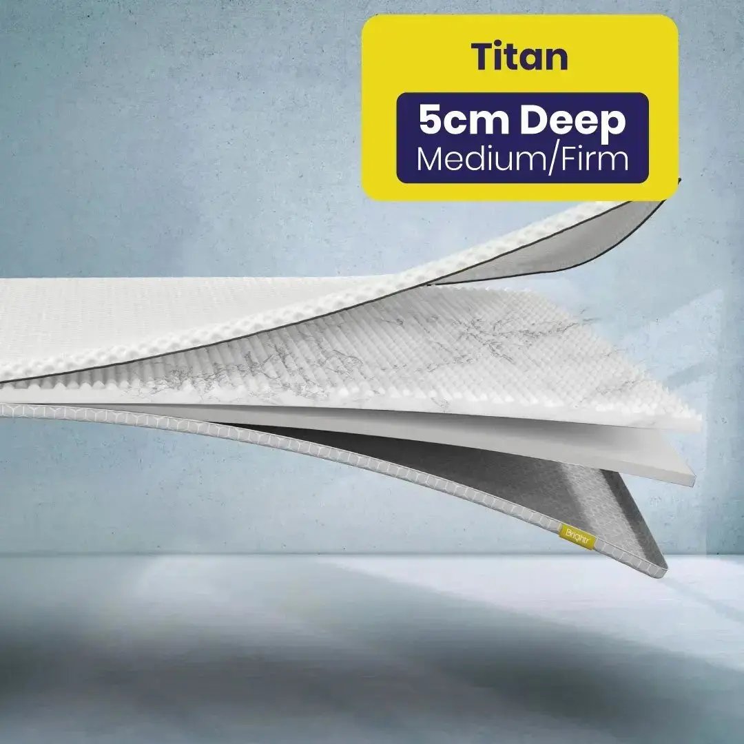 Brightr Titan Refurbished Firm Memory Foam  Mattress Topper 5cm deep