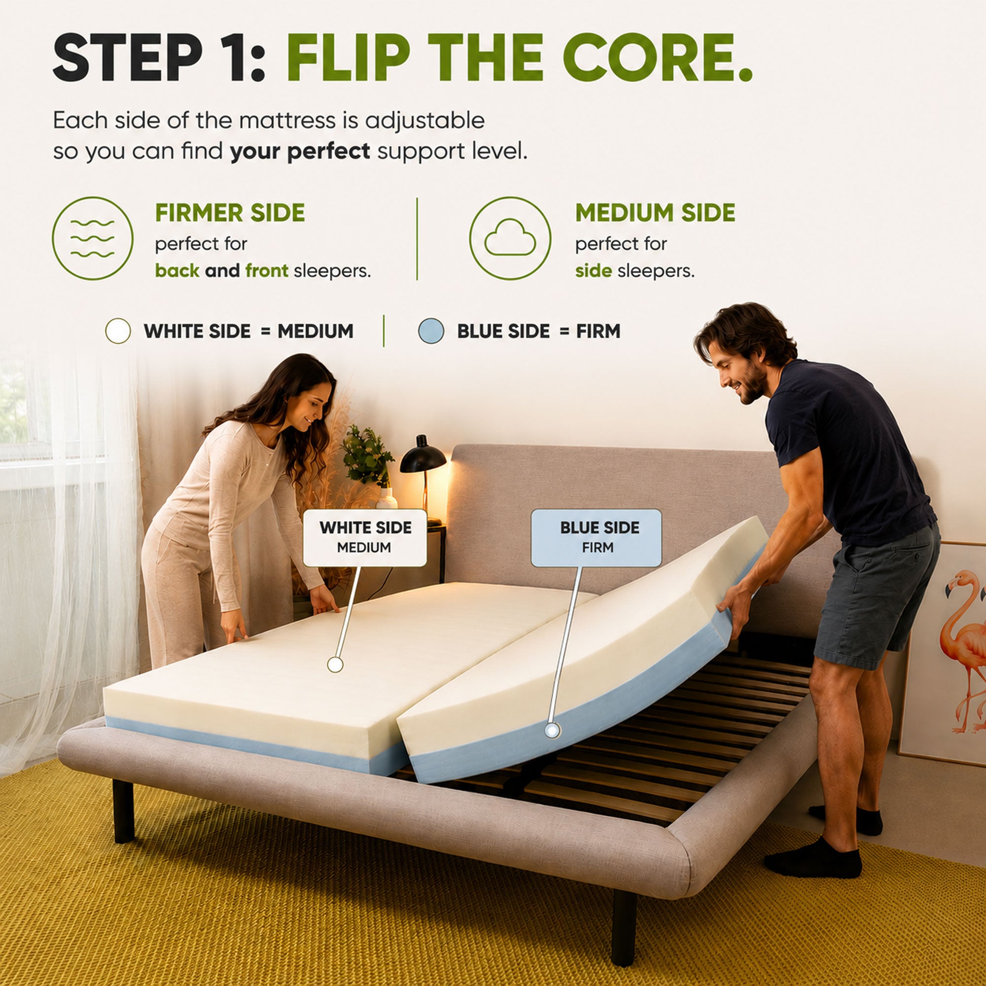 Best Memory Foam Mattress - Brightr® SixSense  6 in 1 mattress