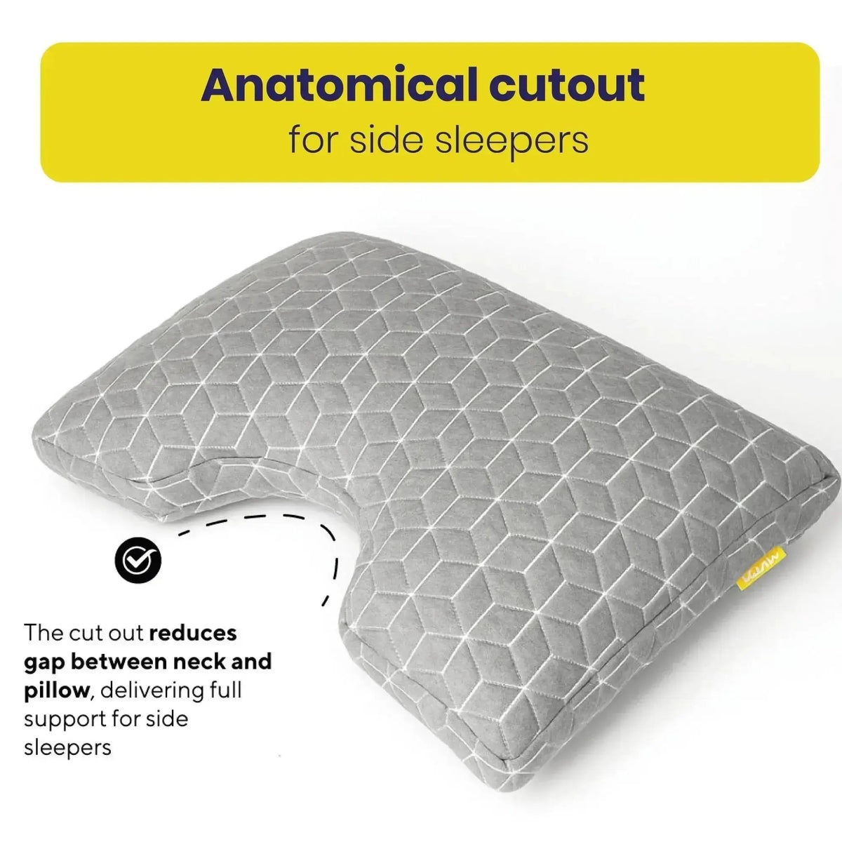 Brightr® MoonHug adjustable memory foam cut out pillow.