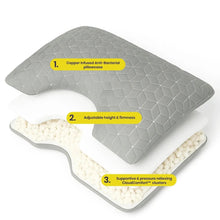 Load image into Gallery viewer, Brightr® MoonHug adjustable memory foam cut out pillow.
