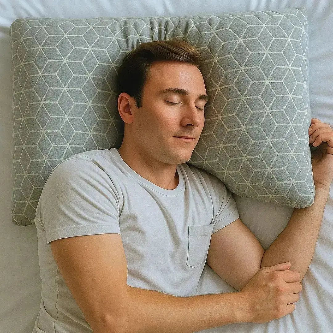 Brightr® MoonHug adjustable memory foam cut out pillow.
