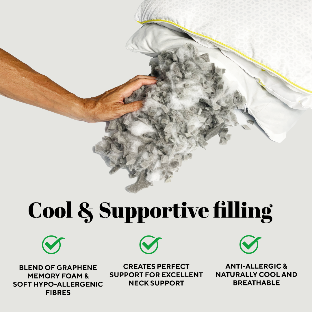 Adjustable Memory Foam Hybrid Pillow by Brightr® Stella - Customizable Comfort