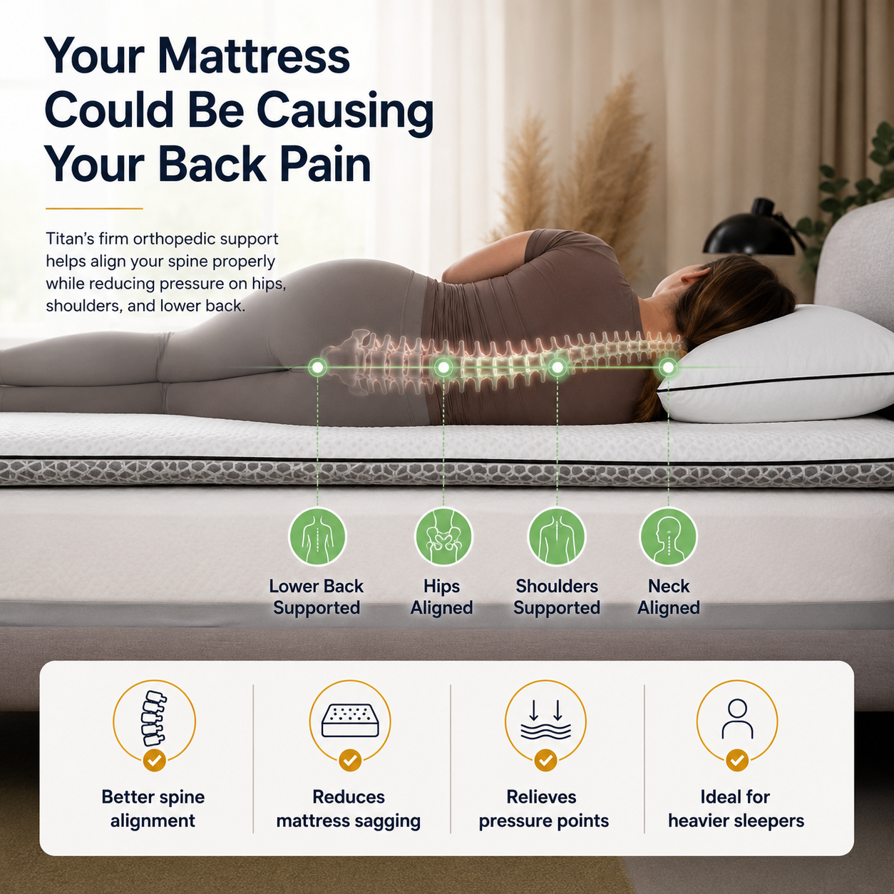 Brightr®  Titan 2 in 1 Mattress Firm Mattress Topper  - Medium/Firm
