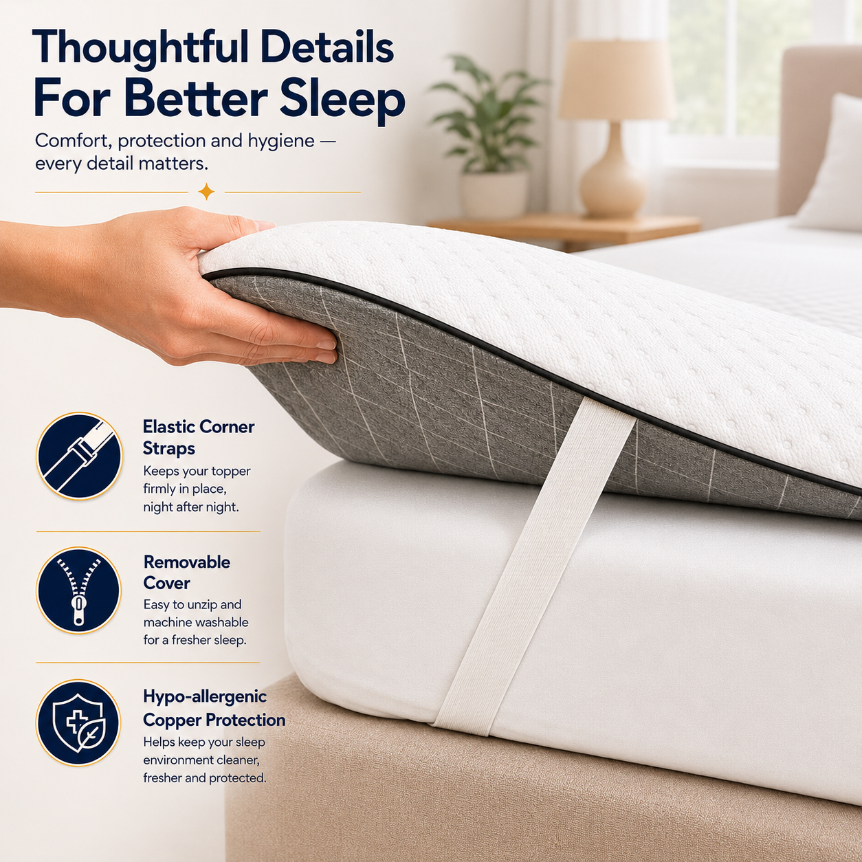 Brightr®  Titan 2 in 1 Mattress Firm Mattress Topper  - Medium/Firm