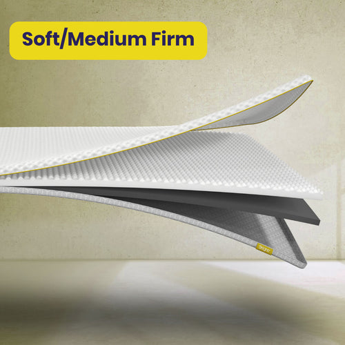Brightr® Sleep Premium 2 in 1 mattress memory foam topper Best Memory foam Topper for back and hip pains Adjustable 
