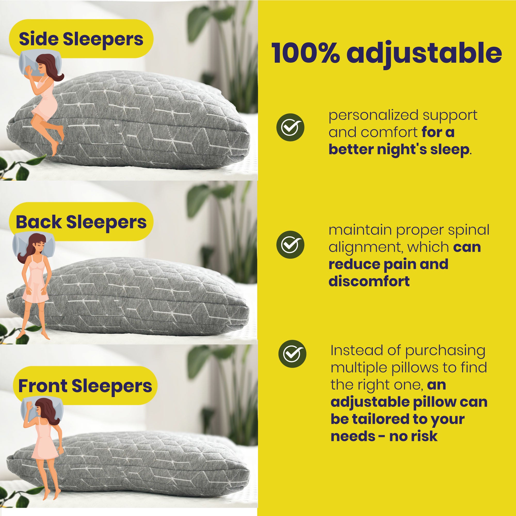 Brightr® MoonHug adjustable memory foam cut out pillow.