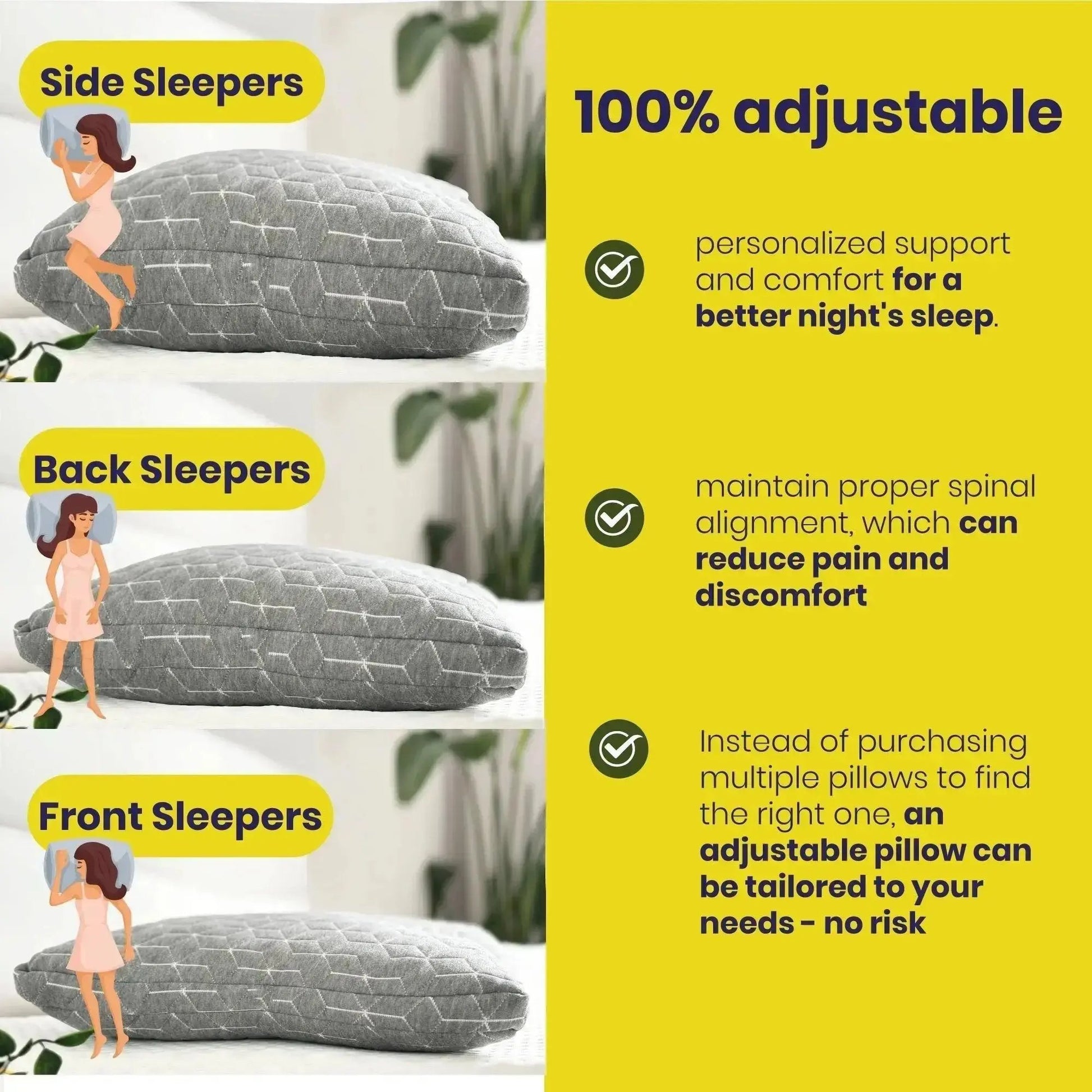 Brightr® MoonHug adjustable memory foam cut out pillow.