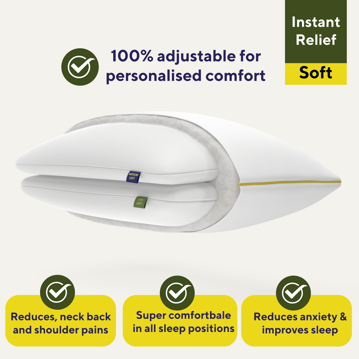 Brightr® Sleep Nox Adjustable pillow double pack Brightr®