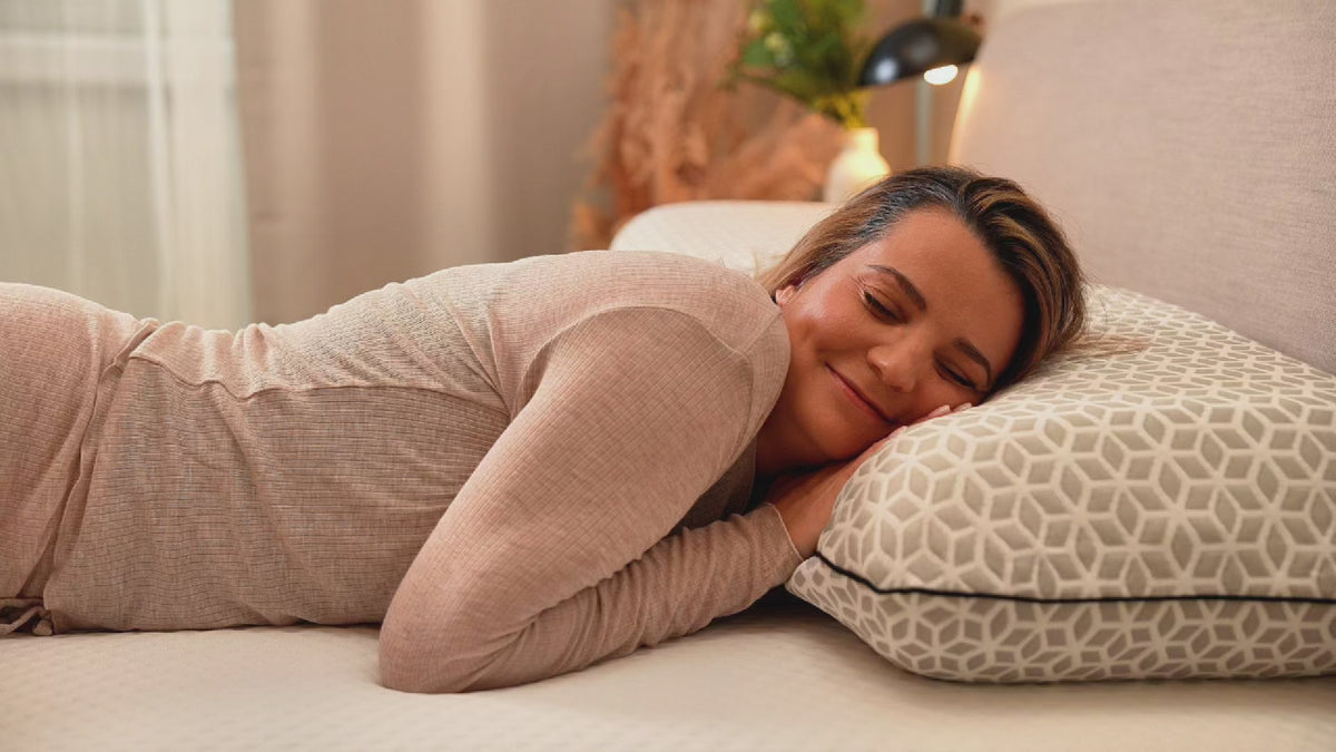 Load video: Brightr Eclipse Firm Hard Memory foam pillow for neck pains