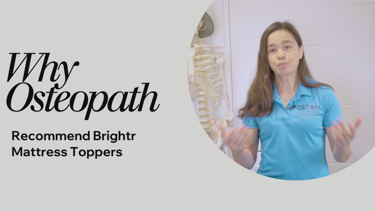 Load video: Osteopath recommended Brightr Titan Firm Extra Firm Mattress Topper 8cm