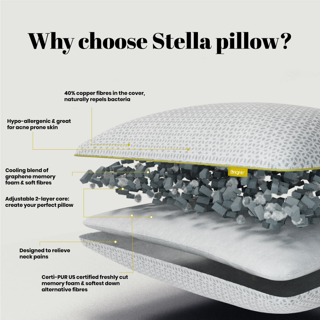Brightr Sleep Adjustable Hybrid Stella Memory Foam pillow